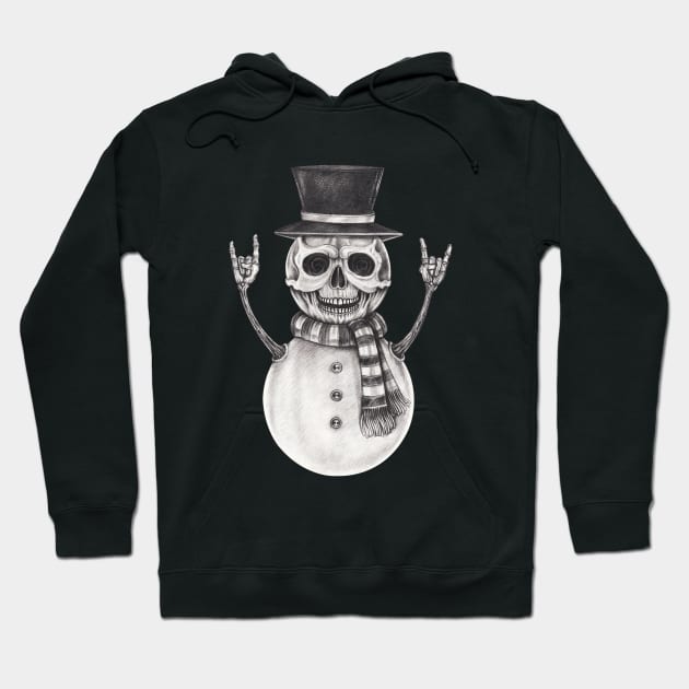 Snowman skeleton. Hoodie by Jiewsurreal